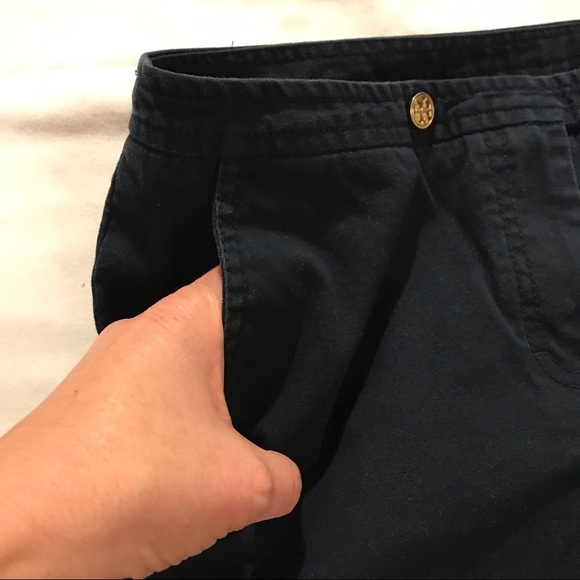 Tory Burch Womens Low Rise Dark Blue Sailor Pants Goldtone Buttons Size 4 - Picture 8 of 11